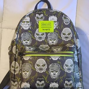 Loungefly Monsters Black and Gray Backpack